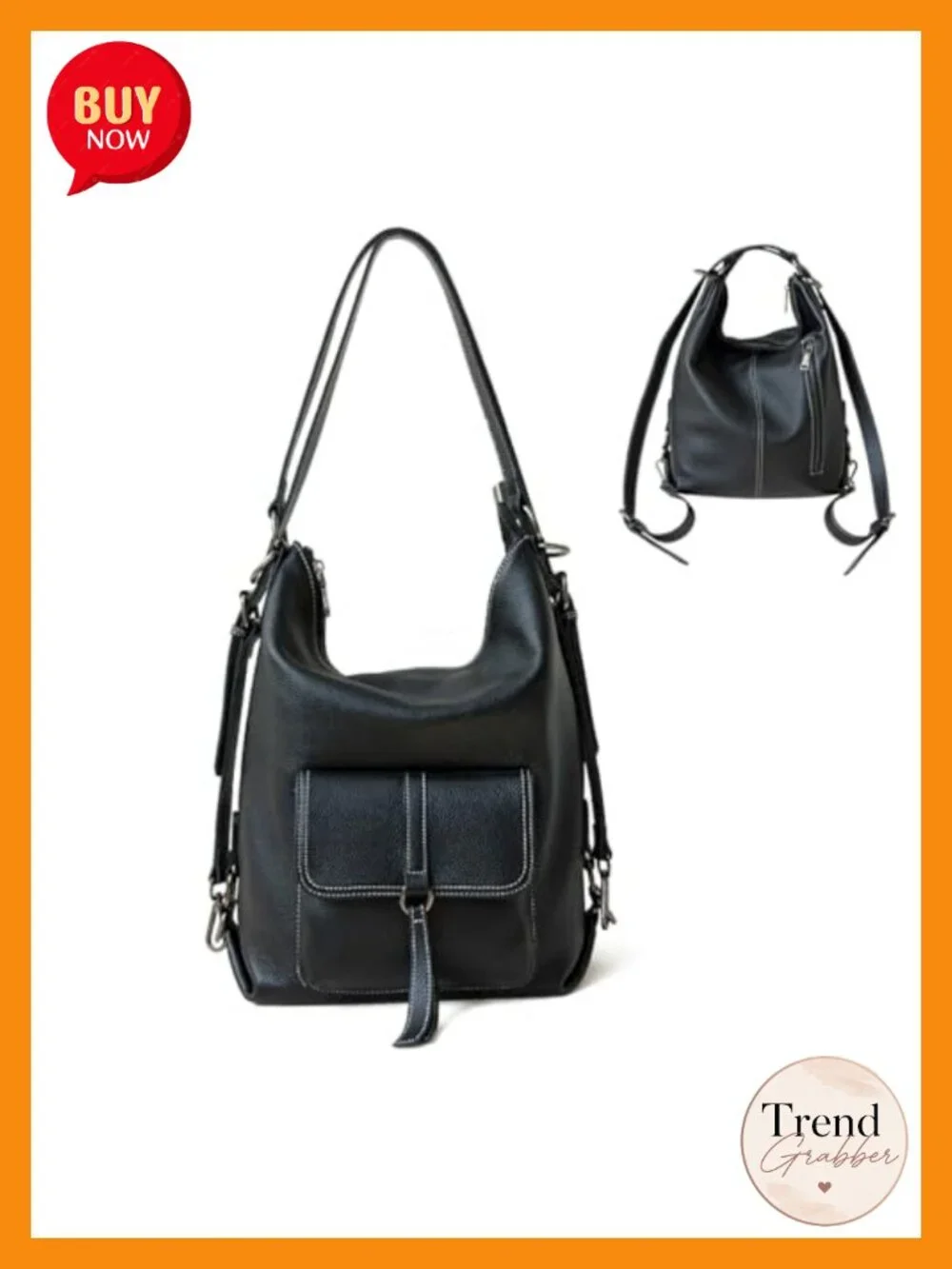 Genuine Leather Backpack Purse Women Large Capacity Anti-Theft Travel